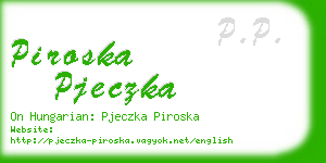 piroska pjeczka business card